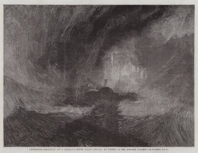 在国家美术馆，暴风雪，蒸汽船离开港口的嘴巴制作信号 作者 Joseph Mallord William Turner