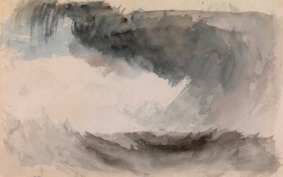 “Tempete en mer”（海上风暴）水彩画约瑟夫·马洛德·威廉·特纳（1775-1851）暗淡 18,4x29,3 cm 私人收藏 作者 约瑟夫·马洛德·威廉·特纳
