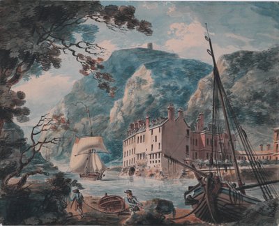 约 1792 年，布里斯托尔的雅芳峡谷与热水井老宅（石墨、水彩、钢笔和棕色墨水） 作者 约瑟夫·马洛德·威廉·特纳