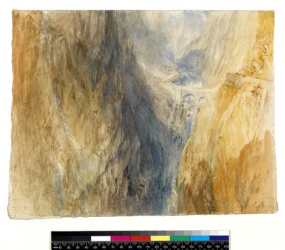 魔鬼桥，St Gothard（wc用钢笔和墨水在铅笔在纸上） 作者 约瑟夫·马洛德·威廉·特纳