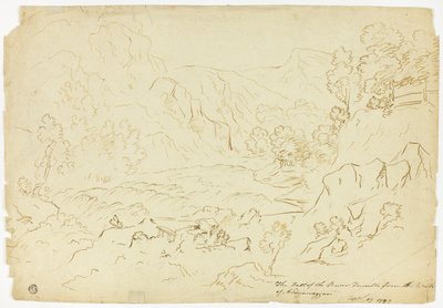 翻滚河的流逝（正面）；法斯特拉利风景（背面） 作者 约瑟夫·马洛德·威廉·特纳