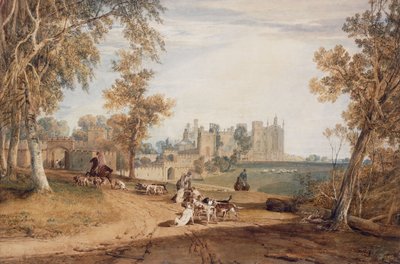 西北战线卡西欧伯里（Cassiobury），有猎犬和猎人， 作者 约瑟夫·马洛德·威廉·特纳