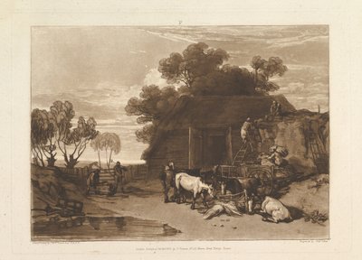 稻草场Liber Studiorum，第二部分，盘子7，1808年2月20日。 作者 约瑟夫·马洛德·威廉·特纳