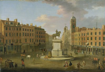 Charing Cross，查尔斯一世国王和诺森伯兰之家的雕像，1750年 作者 约瑟夫·尼克尔斯