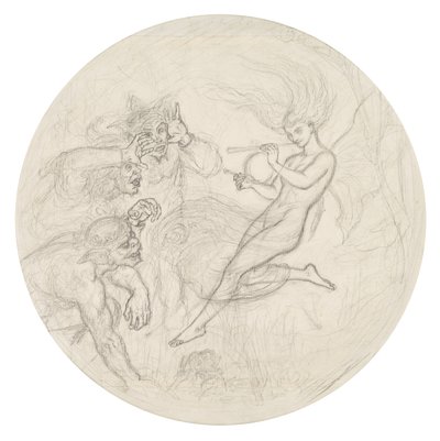 这座小岛上满是喧闹声：史蒂芬诺和特林库洛（Ariel（pencil）领导） 作者 约瑟夫·诺埃尔·佩顿