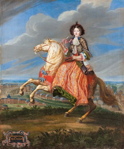 弗朗索瓦斯·马德琳·克劳德·圣日格兰的骑马肖像，1675-1680年。 作者 约瑟夫·帕罗塞尔