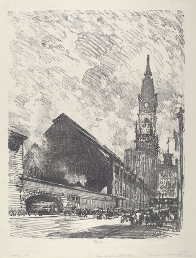 布罗德街车站，1912年。 作者 约瑟夫·彭内尔