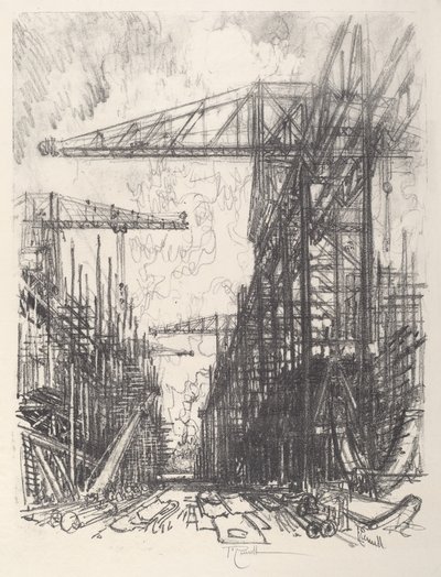 建造驱逐舰，第一号，1917年。 作者 约瑟夫·彭内尔