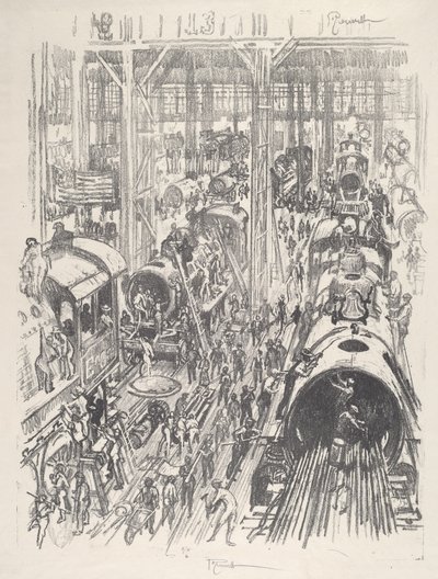 为盟国建造发动机，1917年。 作者 约瑟夫·彭内尔