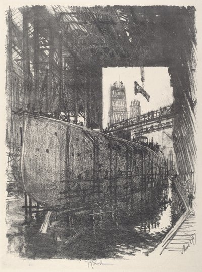 建造战舰，1917年。 作者 约瑟夫·彭内尔