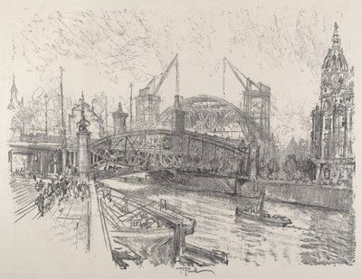 建设弗赖德里希-斯特拉斯车站，1921年。 作者 约瑟夫·彭内尔