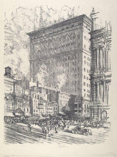 市政厅广场和Wanamaker大楼，1912年。 作者 约瑟夫·彭内尔