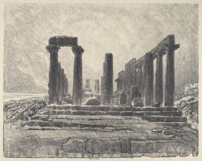 朱诺神庙的柱子，Girgenti，1913年。 作者 约瑟夫·彭内尔