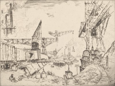杜伊斯堡的起重机，1910年。 作者 约瑟夫·彭内尔