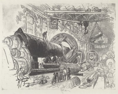 切割和车削大炮，1916年。 作者 约瑟夫·彭内尔