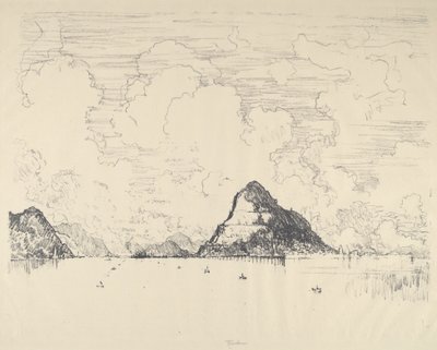 从太平洋进入运河的入口，1912年。 作者 约瑟夫·彭内尔
