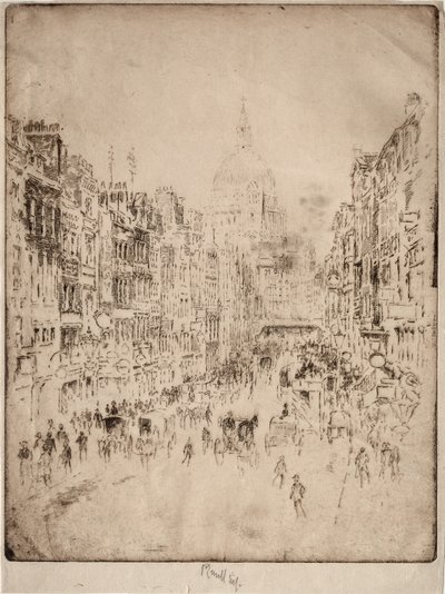 舰队街，直到圣保罗，1896年。 作者 约瑟夫·彭内尔