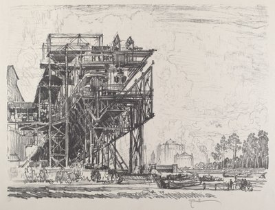 来自运河的天然气工程，柏林，1921年。 作者 约瑟夫·彭内尔
