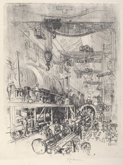 制作涡轮发动机，1917年。 作者 约瑟夫·彭内尔
