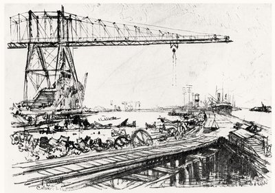 希望山，从巴拿马运河的第二板，Joseph Pennell，1912年（木炭） 作者 约瑟夫·彭内尔