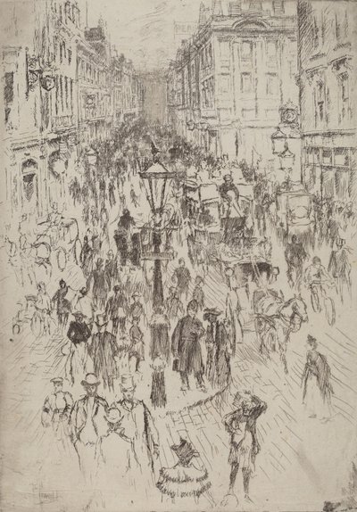 新牛津街，伦敦，1893年。 作者 约瑟夫·彭内尔