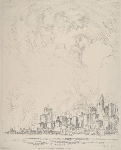 纽约，来自布鲁克林，1910年。 作者 约瑟夫·彭内尔