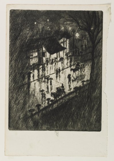 Rainy Night，Charing Cross Shops，1903 作者 约瑟夫·彭内尔