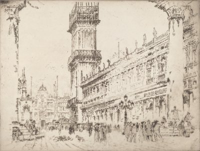 重建Campanile，威尼斯，第二号，1911年。 作者 约瑟夫·彭内尔