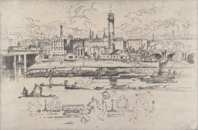 桥梁之间的射击塔，1910年。 作者 约瑟夫·彭内尔