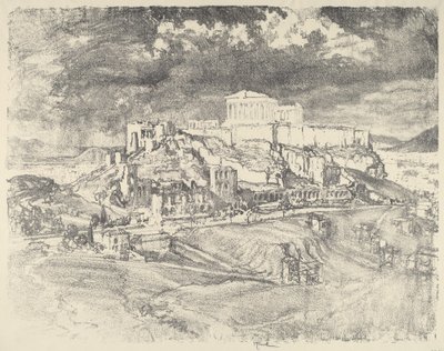 雅典卫城背后的风暴，1913年。 作者 约瑟夫·彭内尔