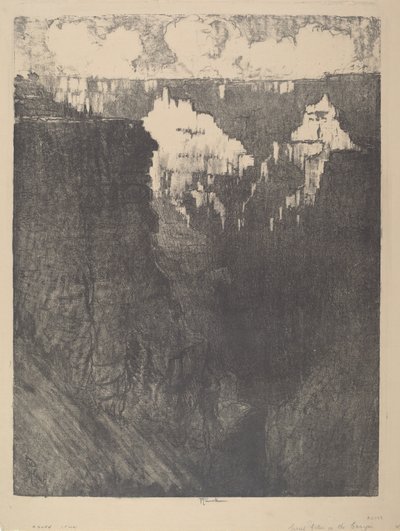 峡谷中的日落城市，1912年。 作者 约瑟夫·彭内尔