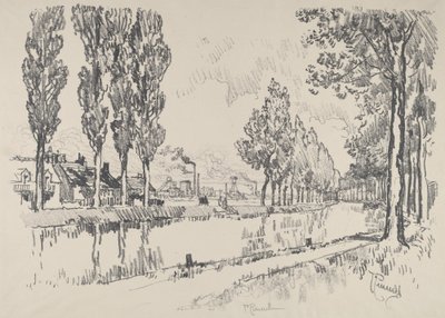 法国Blanzy的运河，1911年。 作者 约瑟夫·彭内尔