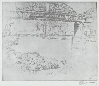 圣路易斯的城市大桥[底部]，1919年或之后。 作者 约瑟夫·彭内尔