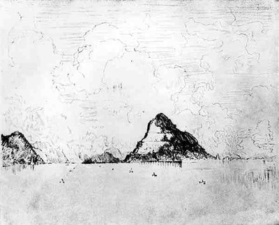 海上运河口，1912年约瑟夫·彭内尔（Joseph Pennell）从巴拿马运河乘二十八号板（木炭纸上） 作者 约瑟夫·彭内尔