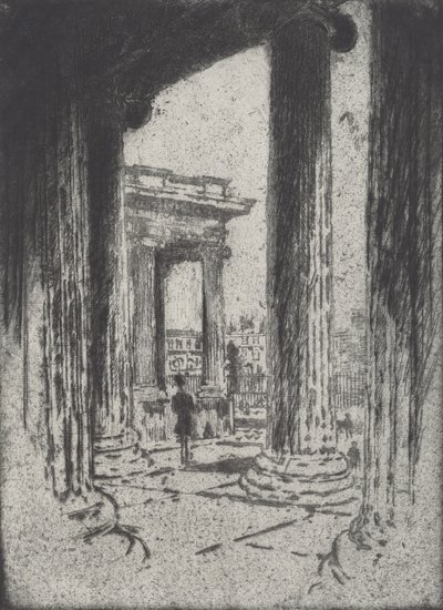 门廊，大英博物馆，1905年。 作者 约瑟夫·彭内尔