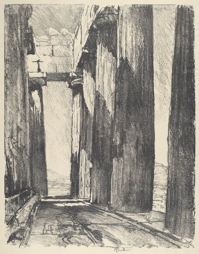 帕台农神庙的门廊，1913年。 作者 约瑟夫·彭内尔