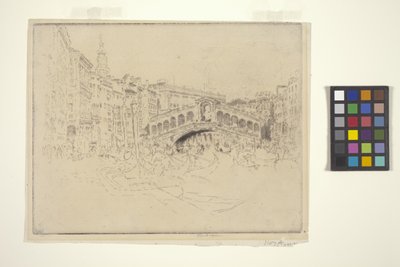 里亚托，威尼斯（蚀刻版画和干点版画） 作者 约瑟夫·彭内尔