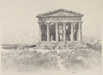 海边的寺庙，协和寺，Girgenti，1913年。 作者 约瑟夫·彭内尔