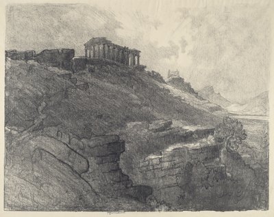 墙上的庙宇，Girgenti，1913年。 作者 约瑟夫·彭内尔