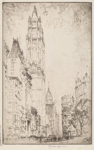伍尔沃斯大厦，1915年。 作者 约瑟夫·彭内尔