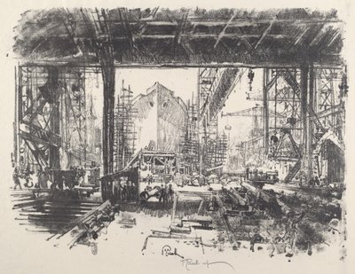 棚下》，1917年。 作者 约瑟夫·彭内尔