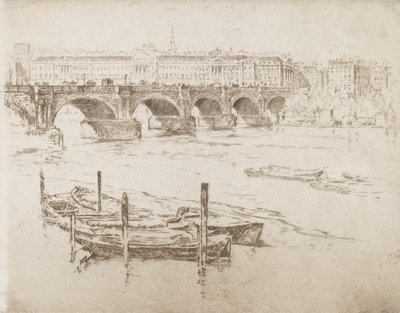 滑铁卢桥和萨默塞特宫，1905年。 作者 约瑟夫·彭内尔