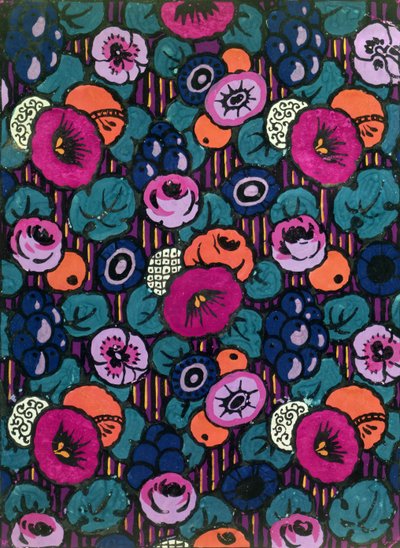 约瑟夫-珀西-比尔比（Joseph Percy Bilbie，1879-1949 年）的印花织物设计，约 1920 年（体彩色） 作者 约瑟夫·珀西·比尔比