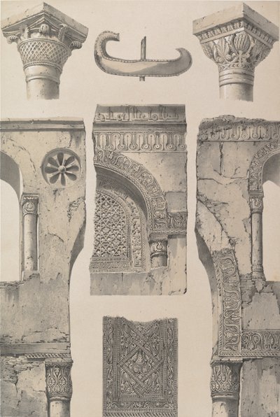 13.细节，伊本-图鲁恩的清真寺，1843年。 作者 Joseph Philibert Girault De Prangey