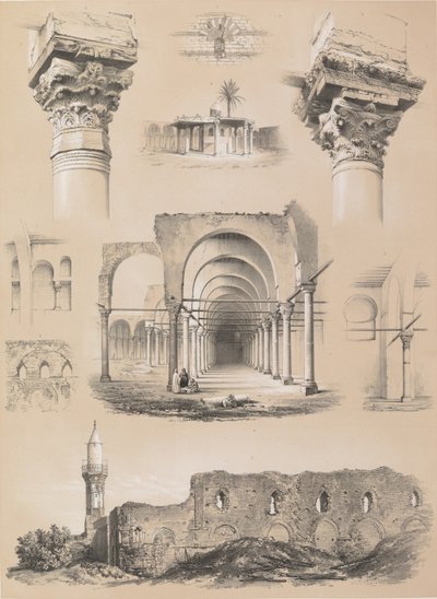 细节，阿姆鲁清真寺，凯尔，1843年。 作者 Joseph Philibert Girault De Prangey