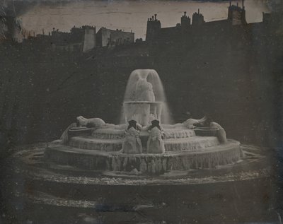 喷泉，水堡广场，巴黎，1841-42。 作者 Joseph Philibert Girault De Prangey