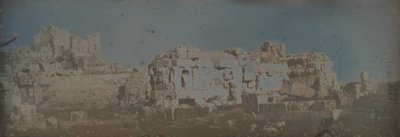 六边形法庭，朱庇特神庙，巴勒贝克，1843年。 作者 Joseph Philibert Girault De Prangey
