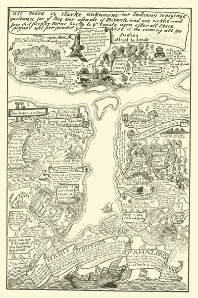 红色 + 黑色的浑浊亚马逊地图（雕刻） 作者 约瑟夫·拉迪亚德（后）吉卜林