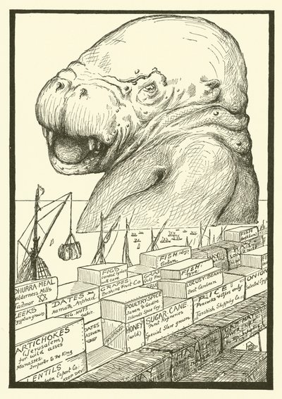 从海里出来的动物（版画） 作者 约瑟夫·拉迪亚德（后）吉卜林