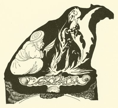 Djinn制作的魔法的开端，将Humph带到了Camel（雕刻）。 作者 约瑟夫·拉迪亚德（后）吉卜林